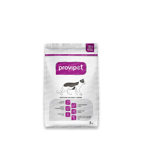 Сухой корм для кошек c курицей и овощами Provipet, 2 кг